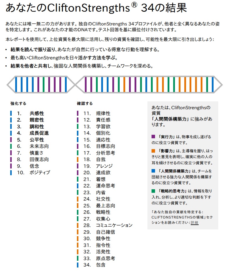 ストレングスファインダー　全34